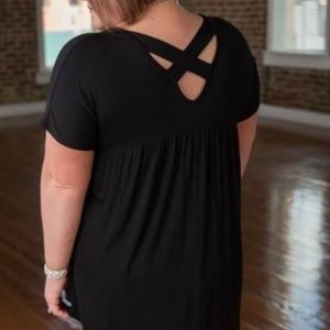 Zig Zag Stripe Black Tunic with back detail